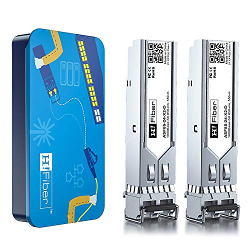 1G SFP Multimode Module, 1000Base-SX SFP Transceiver(550m, 850nm) for Cisco GLC-SX-MMD, Meraki MA-SFP-1GB-SX, Ubiquiti UF-MM-1G, Netgear AGM731F, TP-Link, D-Link, Mikrotik and Other Open Switch,2 Pack