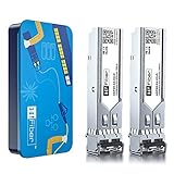 H!Fiber 1.25G Multimode SFP LC Module, 1000Base-SX SFP Transceiver, MMF 850nm, 550m, DDM, for Netgear AGM731F, Mikrotik S-85DLC05D, Ubiquiti UniFi UF-MM-1G, Intel and More, 2 Pack