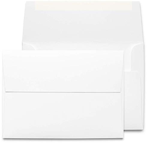 Desktop Publishing Supplies 5x7 Envelopes - 100 Pack - Thick A7 Size (5.25 x 7.25 inch) with Bright White Vellum Finish - for Mailing Greeting Cards, Invitations, Postcards, Photos, Announcements