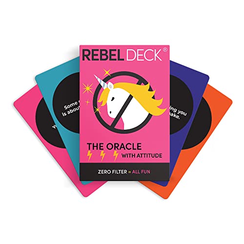 REBEL DECK - The Oracle with Attitude, Unfiltered Oracle Cards, Not Your Typical Positivity Cards Deck, Card Games, Self Care Oracle Cards, Funny Oracle Deck, 60 Cards