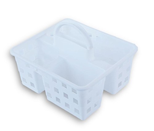 Book Cover Greenbrier Small Utility Shower Caddy Tote - White