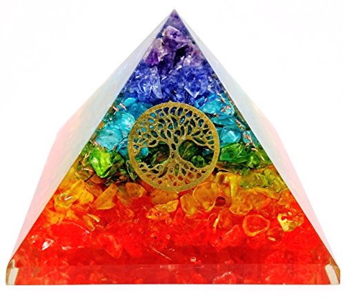 7 Chakra Crystal Tree of Life Orgone Pyramid Kit EMF Protection Meditation Yoga Energy Generator â€¦
