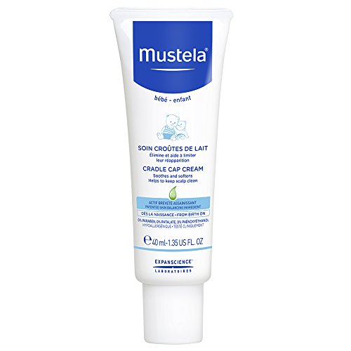 Mustela Baby Cradle Cap Cream - Newborn safe - with Natural Avocado - Paraben Free & Fragrance Free - 1.35 fl. oz.