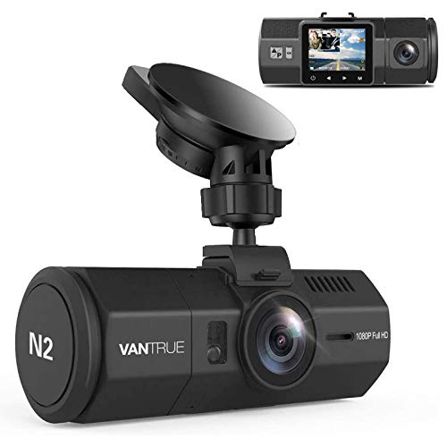 Book Cover Vantrue N2 Uber Dual Dash Cam, 1080P Inside and Outside Dual Dash Camera, 1.5 inches LCD, Near 360 Degree Wide Angle Lyft Dual Car Cam with Parking Mode, Motion Detection, Front Camera Night Vision