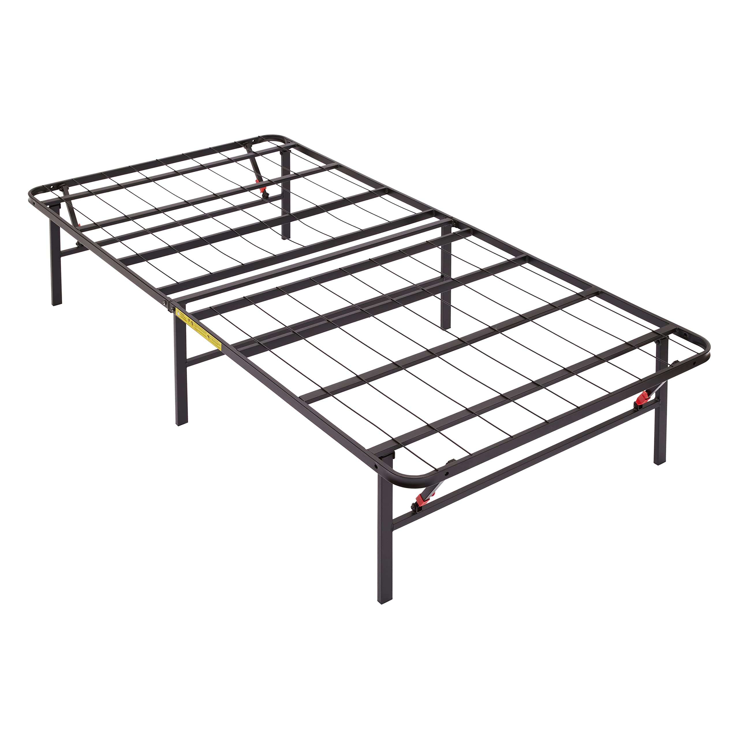 Book Cover Amazon Basics Foldable Metal Platform Bed Frame with Tool Free Setup, 14 Inches High, Twin XL, Black Twin XL 14-Inch