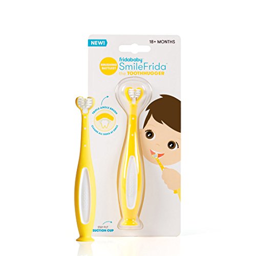 Book Cover Fridababy SmileFrida The ToothHugger, The 3-Sided Toddler Tooth Hugging Toothbrush Designed to Clean All Sides of The Teeth at Once
