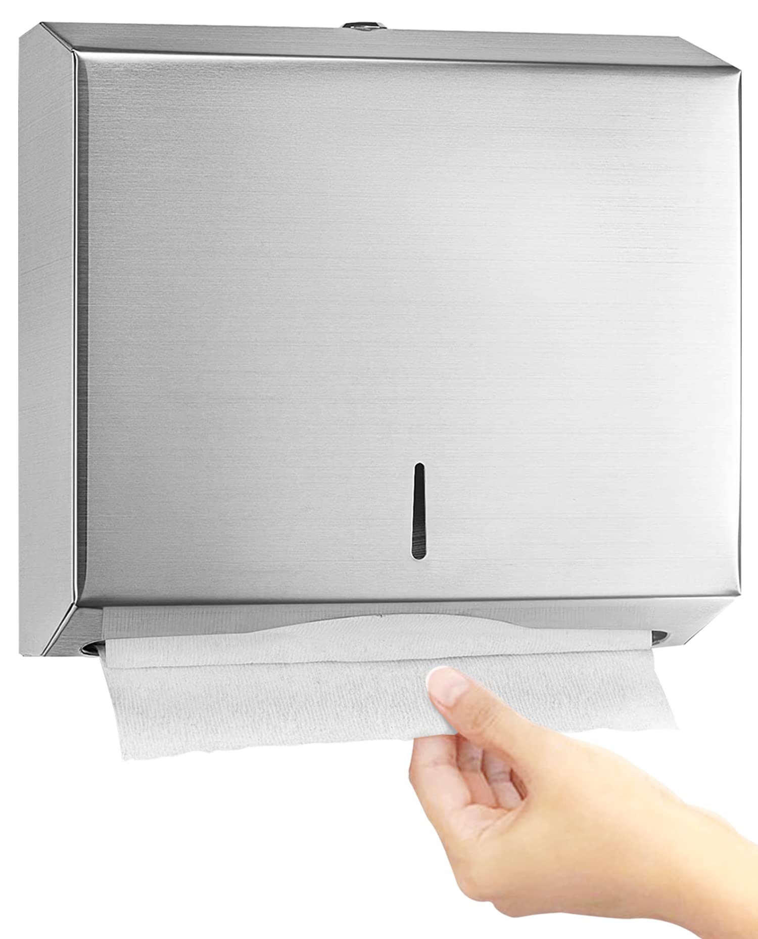 Book Cover Alpine Industries C-Fold/Multifold Paper Towel Dispenser - Brushed Stainless Steel (290 C Folds/ 380 Multi-Fold)