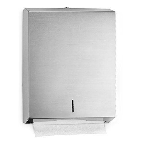 Book Cover Alpine Industries C-Fold/Multifold Paper Towel Dispenser - Holds 400 C-Folds or 525 Multifold Tissues - Stainless Wall Mount Tissue Holder for Home & Office Countertop & Restroom (Stainless Steel)