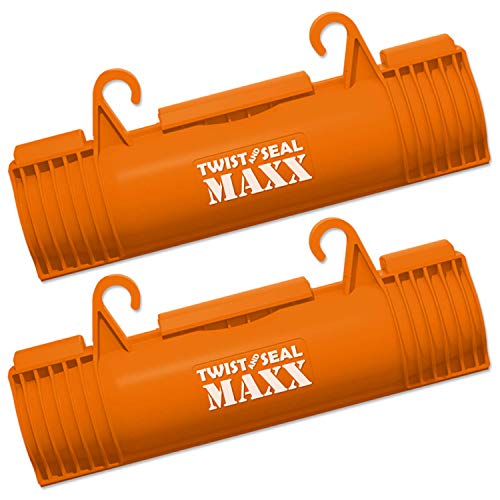 Twist and Seal Maxx - Heavy Duty Extension Cord Protection - 2 Pack -Orange