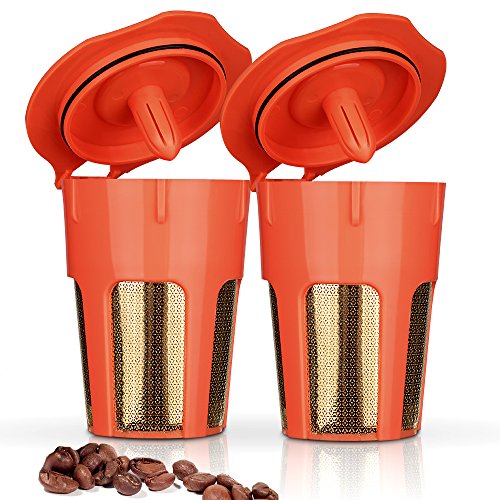 BRBHOM 2 Pack Reusable 2.0 K-Carafe Refillable K Pods Reusable Carafe Filter for Keurig Series 2.0 K250 K300, K400, K500 Series