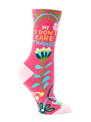Blue Q Hi I Dont Care Crew Socks