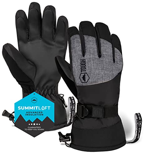 Book Cover Tough Outdoors Men's Winter Gloves - Ski Gloves - Adult Snow Gloves for Men & Women - Snowboarding Gloves & Skiing Gloves - Waterproof Gloves & Insulated Gloves - Winter Snowboard Gloves Men & Women