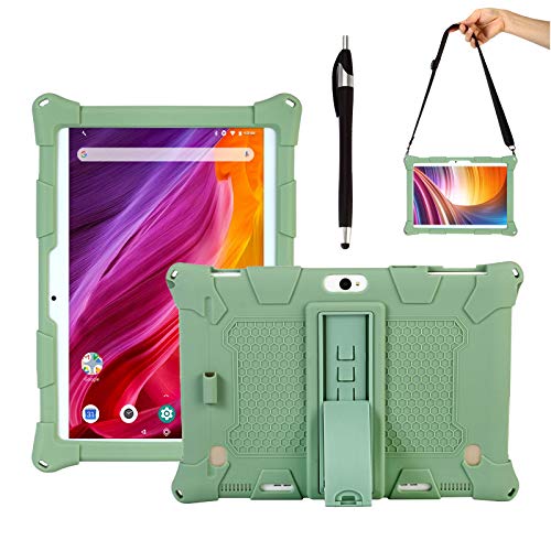 Transwon Kids Case for Dragon Touch K10 Tablet, Dragon Touch Notepad K10 Tablet Case, MARVUE Pad M20 Tablet 10.1 Inch Tablet Case, LUSS 10 Inch Tablet Case, TenYiDe 10.1 Tablet Case - Green
