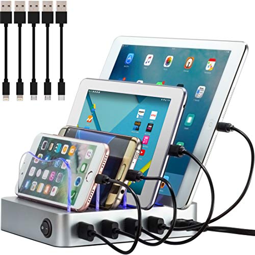 Simicore 4-Port USB Charging Station (Silver)