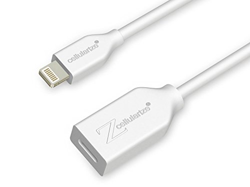 Cellularize Extension Cable Extender Dock Cable Pass Video, Data, Audio (White, 3.3FT/1M)