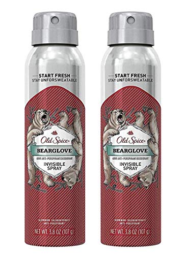 Old Spice Invisible Spray Antiperspirant and Deodorant, Bearglove, 3.8 oz (Pack of 2)