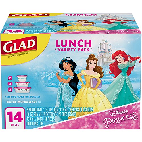 Glad Disney Princess Lunch Food Storage Containers Variety Pack, 14 pc