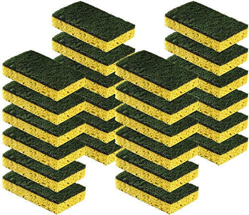 Book Cover Cleaning Heavy Duty Scrub Sponge by Scrub-it - Scrubbing Sponges Use for Kitchen, Bathroom & More - Yellow -24 Pack-