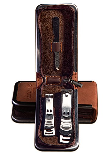 Book Cover ManBasics Mens Nail Grooming Kit - Nail Clippers for Men - Stainless Steel Mens Nail Clippers Set - Christmas Stocking Stuffers for Mens