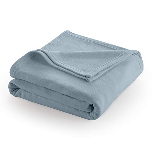 Book Cover Martex Super Soft Fleece Blanket - Twin, Warm, Lightweight, Pet-Friendly, Throw for Home Bed, Sofa & Dorm - Dusty Blue