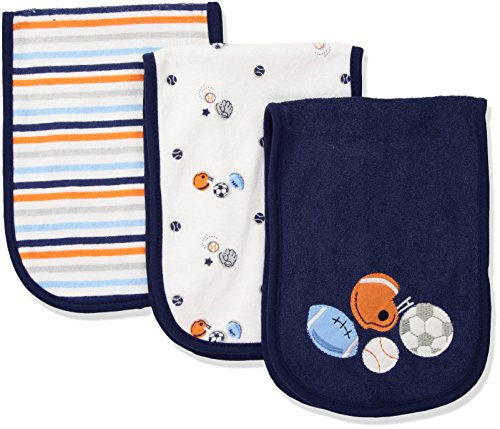 Gerber Baby Boys' 3-Pack Terry Burp Cloth, Little Athlete, 18" x 6.25"