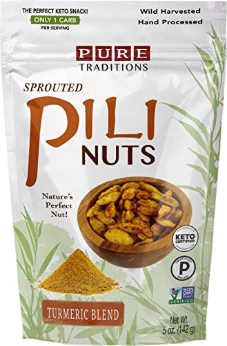 Book Cover Sprouted Pili Nuts, Turmeric Blend, Certified Paleo & Keto (5 oz)