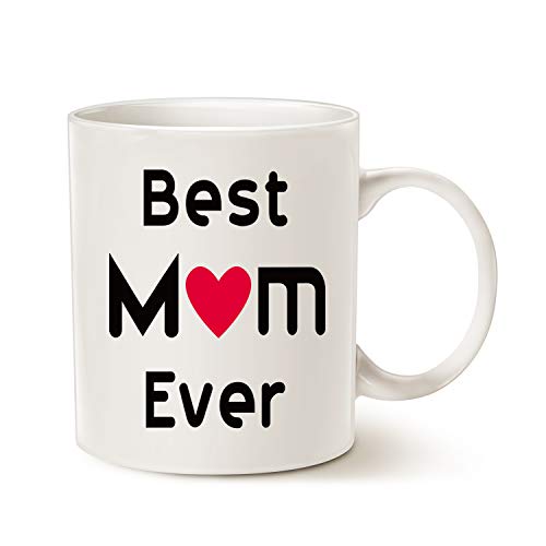 MAUAG Best Mom Coffee Mug, Best Mom Ever Unique Holiday or Birthday Gifts Idea for Mom Mother Mama Mommy Cup White, 11 Oz
