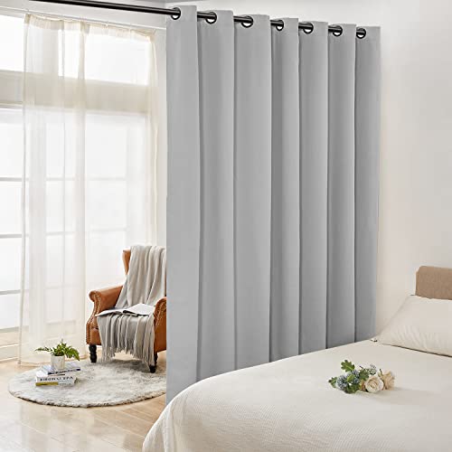 Rose Home Fashion RHF Privacy Room Divider Curtain 8 ft Wide x 7ft Tall: No one can See Through, Total Privacy(Grey 8x7)