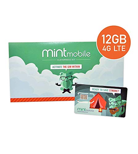 $25/Month Mint Mobile Wireless Plan | 12GB of 4G LTE Data + Unlimited Talk & Text for 3 Months (3-in-1 GSM SIM Card)