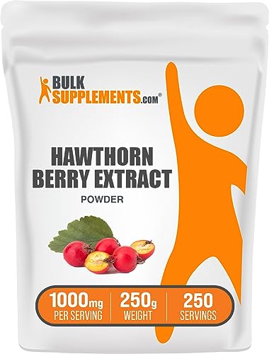 BulkSupplements.com Hawthorn Berry Extract Powder - Hawthorn Berry Supplement, Sourced from Hawthorn Berries - 500mg of Hawthorn Extract per Serving, Gluten Free (250 Grams - 8.8 oz)