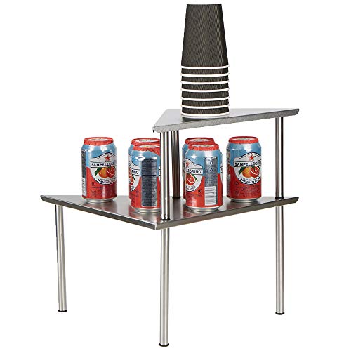 Mind Reader 2 Tier All Purpose Metal Kitchen Corner Rack, Silver