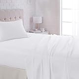AmazonBasics Microfiber Sheet Set, Twin, Bright White,4-pack