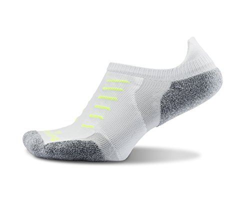 Thorlos Experia Unisex XCTU Multi-Sport Thin Padded No Show Sock, White, Large