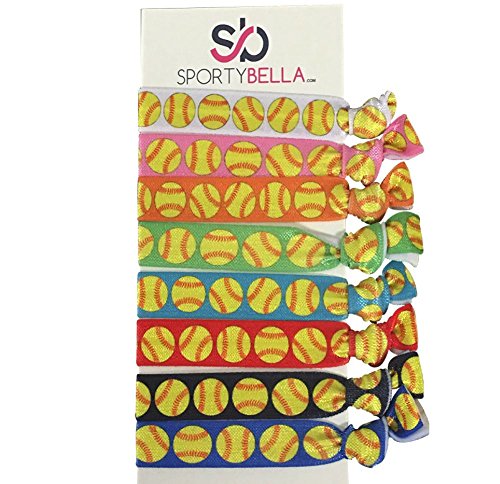 Infinity Collection Softball Hair Accessories, Girls Softball Hair Ties, for Softball Player and Softball Teams