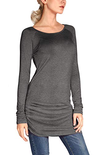 Urban CoCo Women's Casual T-Shirt Long Sleeve Solid Tunic Tops Slim Fit