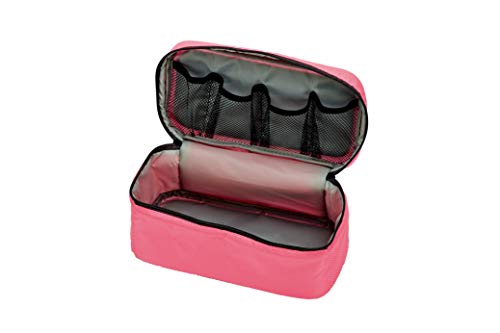 Packing Organizer Bra Underwear Storage Bag Travel Lingerie Pouch Toiletry Organizer Handbag Cosmetic Makeup Bag Luggage Storage Case For Cosmetics, Toiletries, Hotel, Home, Bathroom, Airplane (Pink)