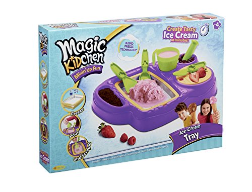 Little Kids Magic Kidchen Make Your Own Ice Cream with Real Food Ingredients Kid Friendly Cooking Activity Ice Cream Tray Toy, Purple