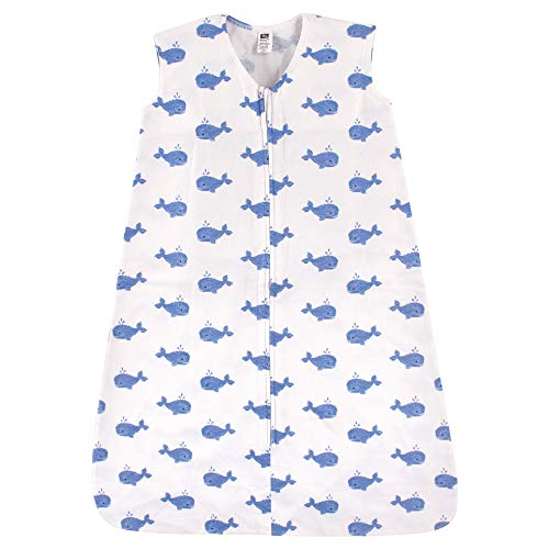 Book Cover Hudson Baby Unisex Baby Cotton Sleeveless Wearable Sleeping Bag, Whale, 12-18 Months US