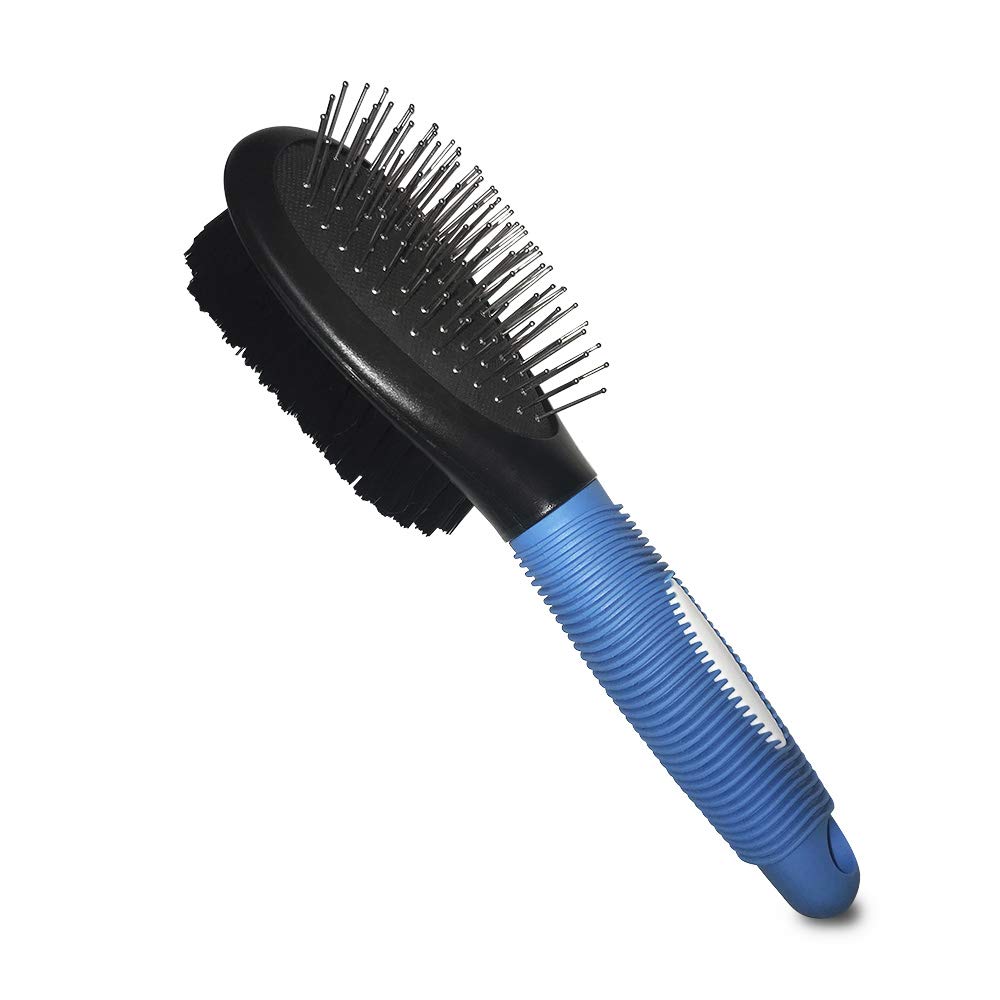 BV Dog Brush and Cat Brush, Pet Grooming Comb, 2 Sided Bristle and Pin for Long and Short Hair Dog, Removing Shedding Hair Medium - Bristle and Pin