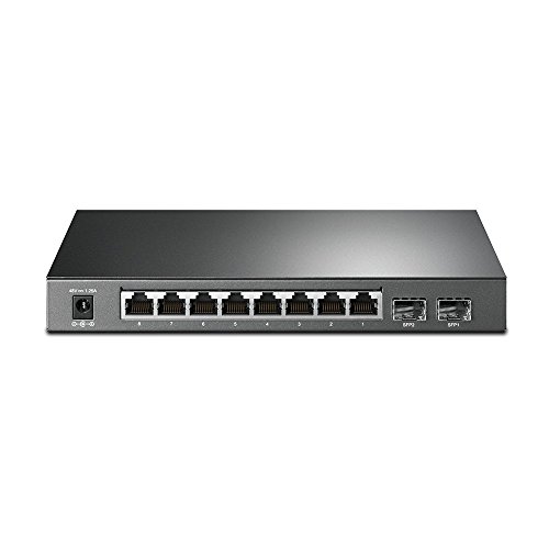 TP-Link Jetstream 8 Port Gigabit Poe Switch | Smart Managed | 8 Gigabit Poe Port + 2 SFP, 53W | 802.3AF Compliant | Up to 512 Vlan | 8K Mac Table | L2/L3/L4 Qos | Link Aggregation(T1500G-10PS)