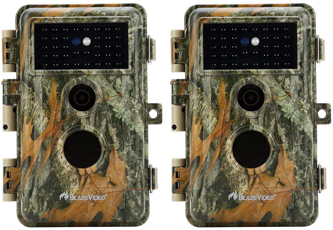 2-Pack Outdoor Game & Deer Trail Cameras Camo No Glow Night Vision 24MP 1296P MP4 Video for Hunting Wildlife & Home Surveillance Motion Activated Waterproof Field & Backyard Camera Photo & Video Model No Glow Trail Camera X 2