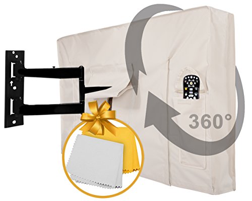 Outdoor TV Covers 36" - 38" - with Bottom Cover - The Weatherproof and Dust-Proof Material with Free Microfiber Cloth. Protect Your TV Now!