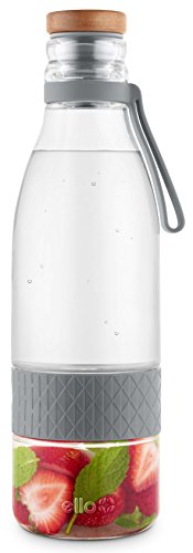Ello Zest Glass Infuser Bottle, Grey, 20 Oz.