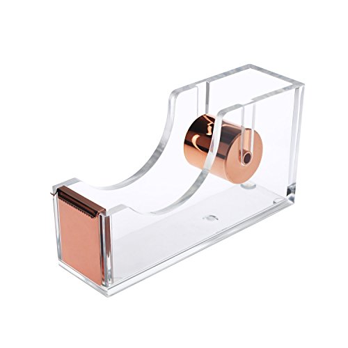 Deluxe Acrylic Design Office Â Desktop Tape Dispenser Clear Rose Gold
