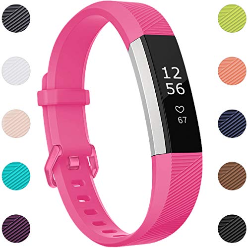 Maledan Compatible with Fitbit Alta Bands, Replacement Band for Fitbit Alta HR/Alta/Ace, Large, Rose Pink