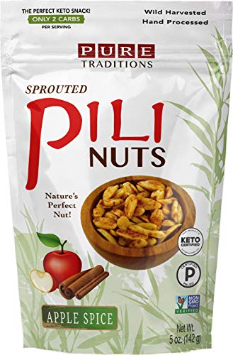 Sprouted Pili Nuts, Apple Spice, 5 oz, Certified Paleo & Keto