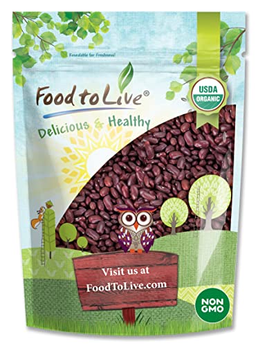 Food to Live Organic Dark Red Kidney Beans, 5 Pounds – Non-GMO, Kosher, Raw, Sproutable, Vegan
