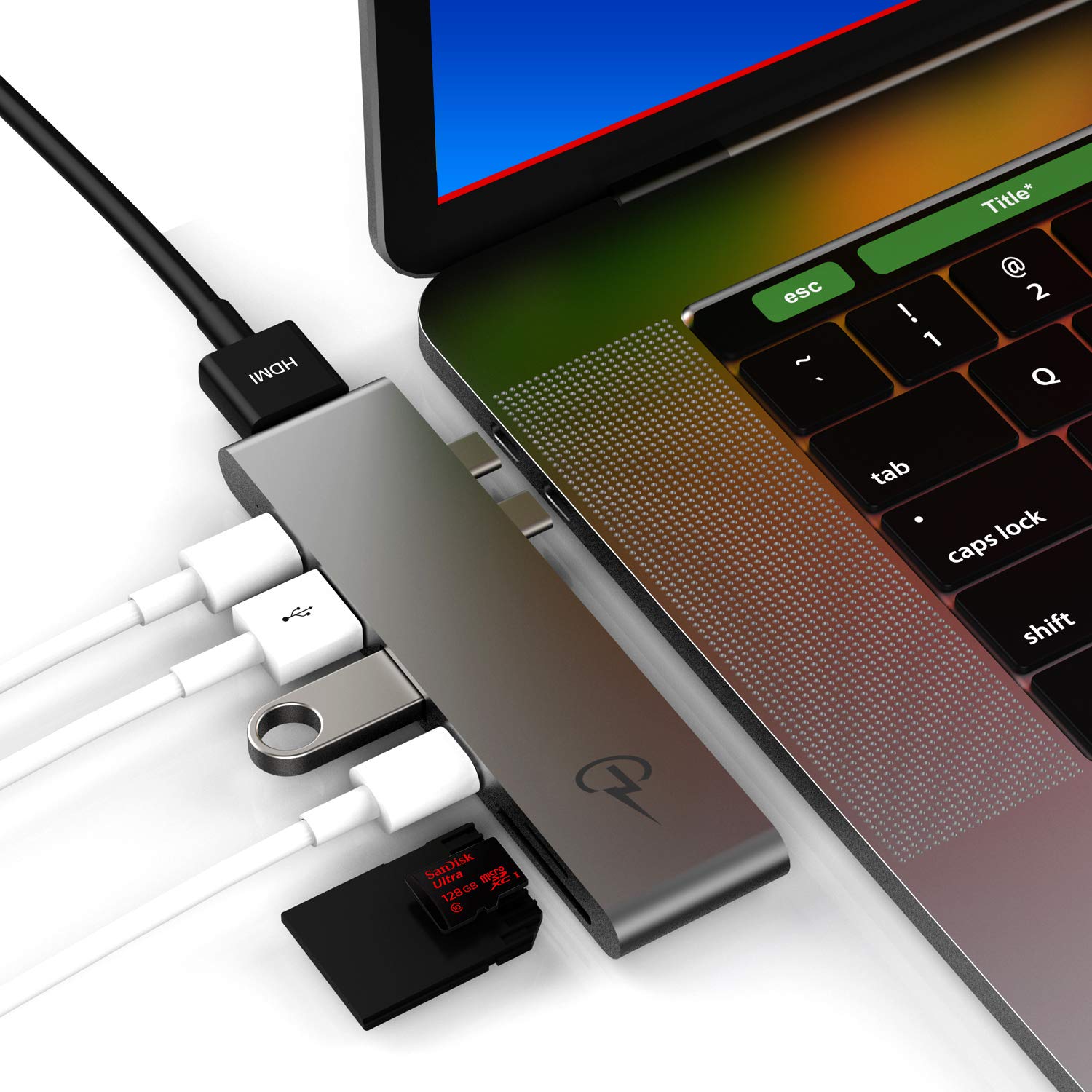Book Cover CharJenPro USB C Adapter for MacBook Pro 16