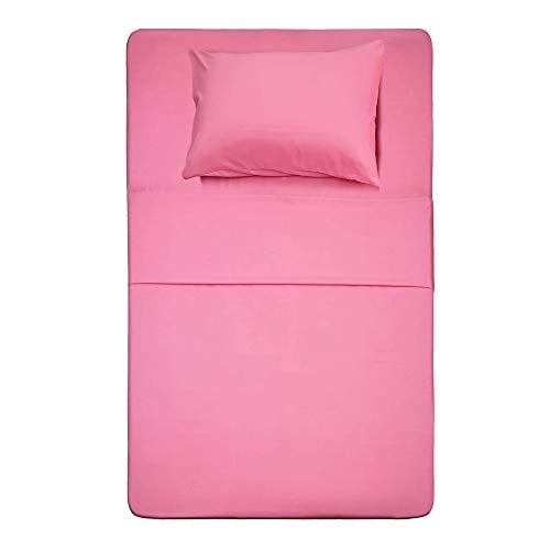 Book Cover Best Season 3 Piece Bed Sheet Set (Twin,Peach Pink) 1 Flat Sheet,1 Fitted Sheet and 1 Pillow Cases,100% Brushed Microfiber 1800 Luxury Bedding,Deep Pockets,Extra Soft & Fade Resistant