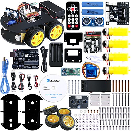 Book Cover Elegoo EL-KIT-012 UNO Project Smart Robot Car Kit V 3.0 with UNO R3, Line Tracking Module, Ultrasonic Sensor, Bluetooth Module